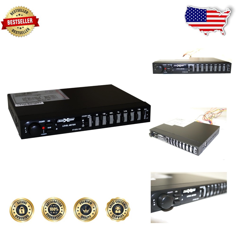 Professional 7 Band Passive Stereo Equalizer Wireless Fader Control Black