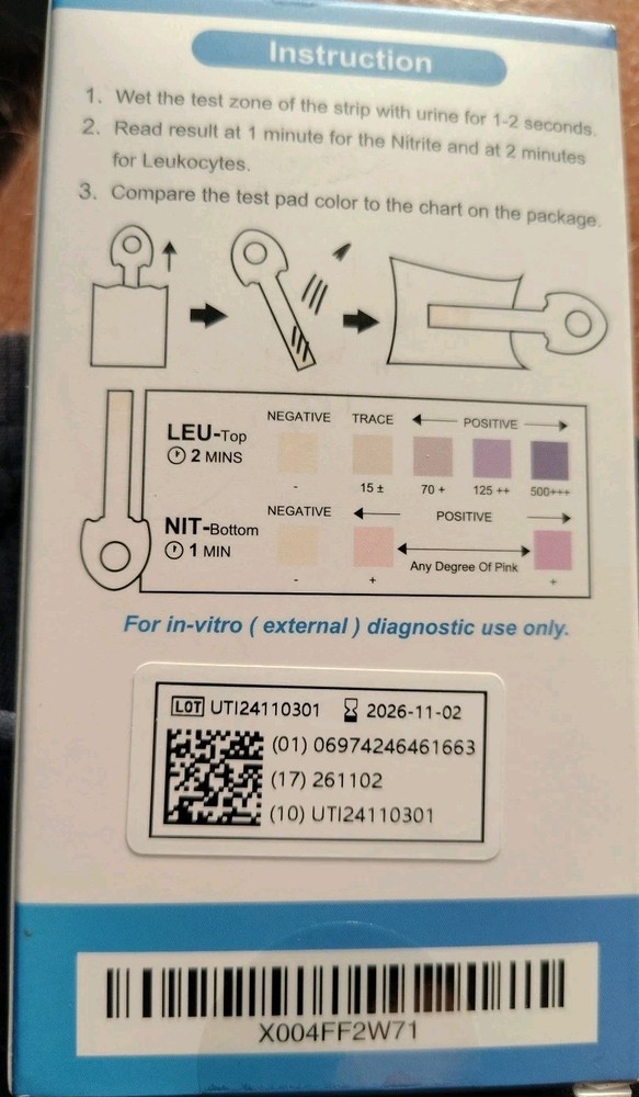WelCheck UTI Test Strips, Urinary Tract Infection Test for Home Use, Quick 2 Box