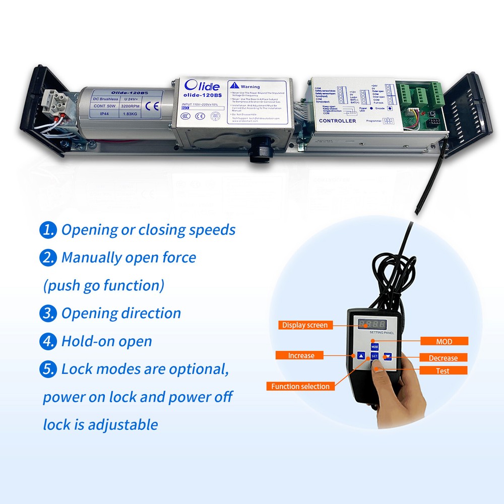 Olide Automatic Swing Door Opener with Wired Touchless Hand Sensor Switch