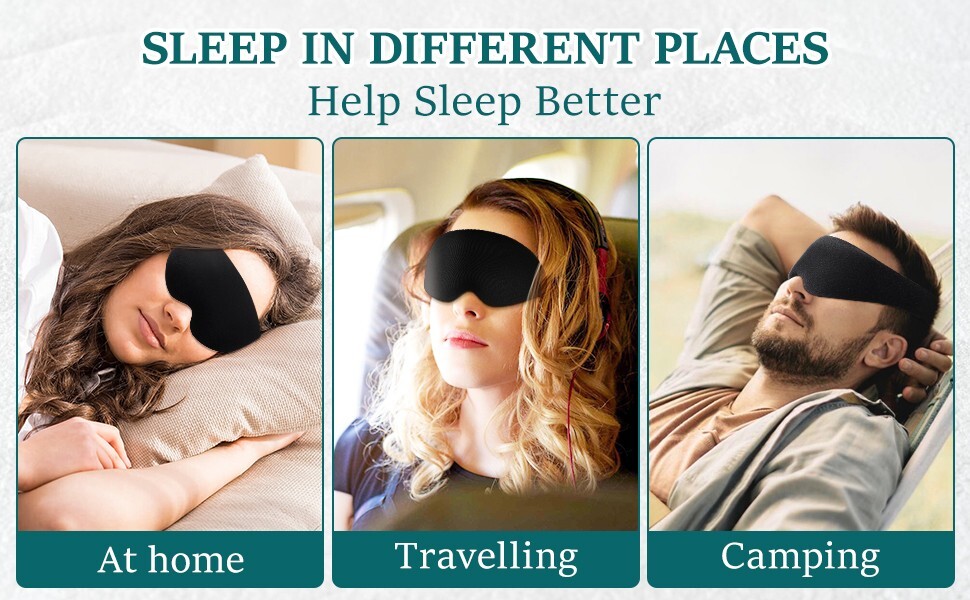 🔥 Sleep Mask Light Soft Eye Mask Sleeping Traveling Flying Adjustable Strap🔥