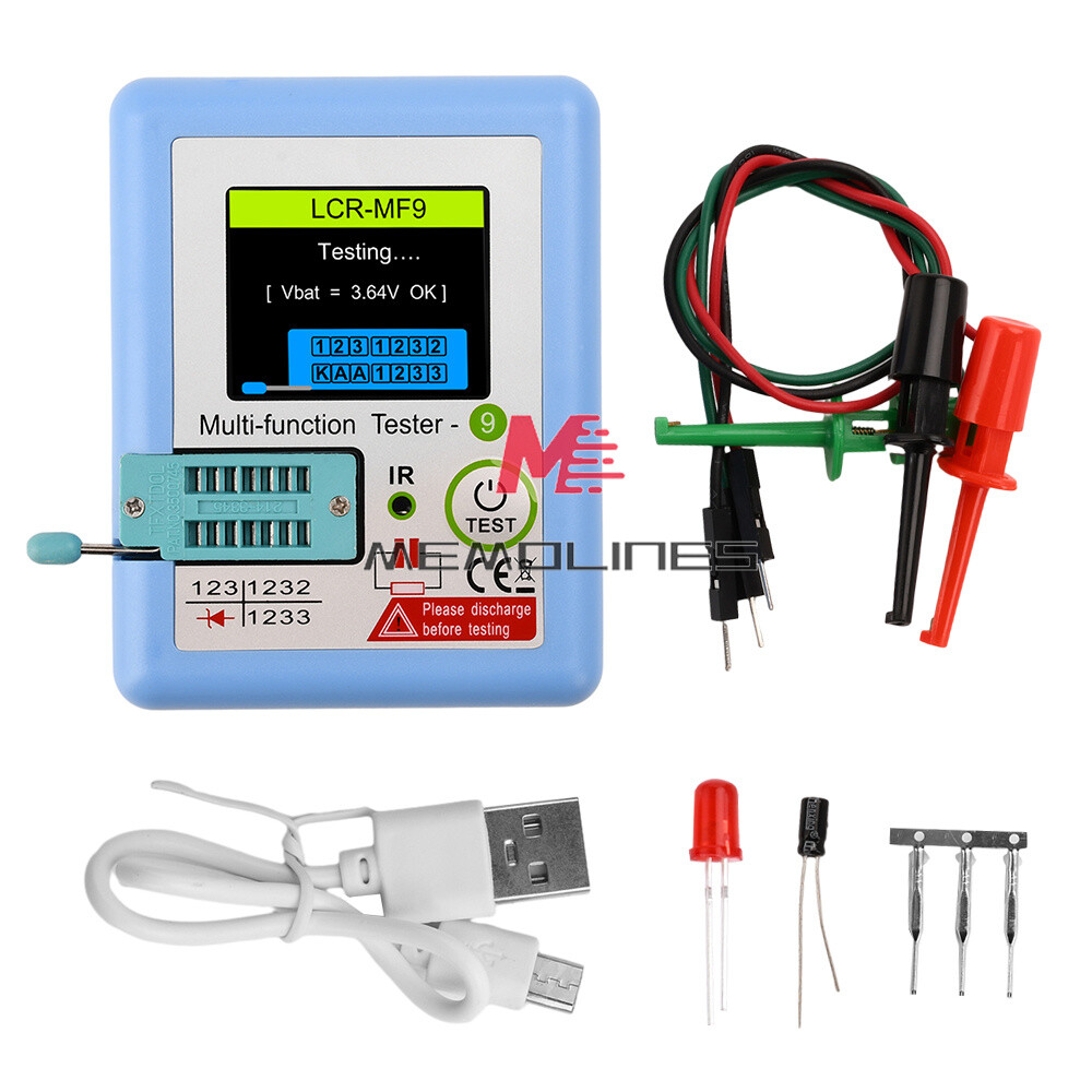 MF9 Transistor Tester TFT Diode Triode Resistors Meter NPN PNP MOSFET Multimeter