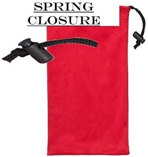 Quality Microfiber Sunglasses Pouch With Spring Fastener