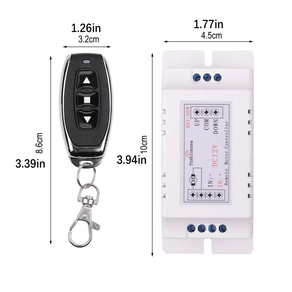 Universal Motor Wireless Remote 12V Switch 2 Channel RF433MHz Remote Control