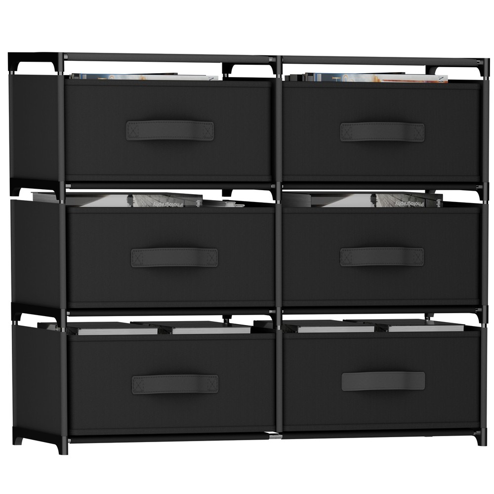 Non-Woven Fabric Multi-Functional Storage Cabinet, Double Row 6-Drawer