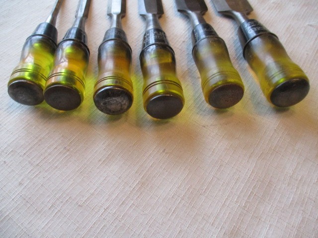6 Vintage Stanley Chisel Set One Professional and Five #60