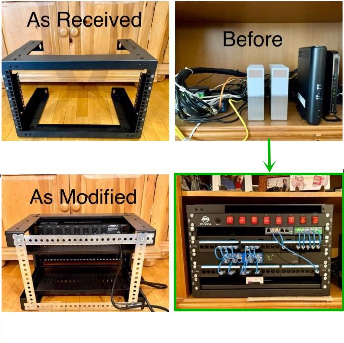 6U Wall Mount Open Frame Network Server Equipment Rack Cabinet Adjustable 19"
