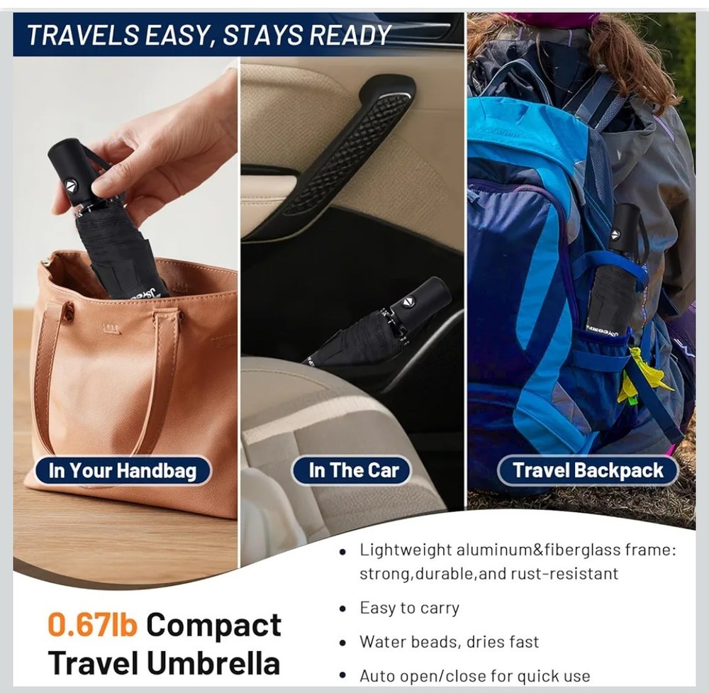 2. COMPACT Travel Umbrellas Windproof Automatic Umbrellas Small Compact UV