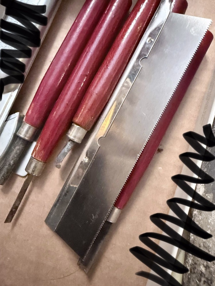 Vintage Japan Wood Carving Tool Set Gouges, Chisels Razor Saw