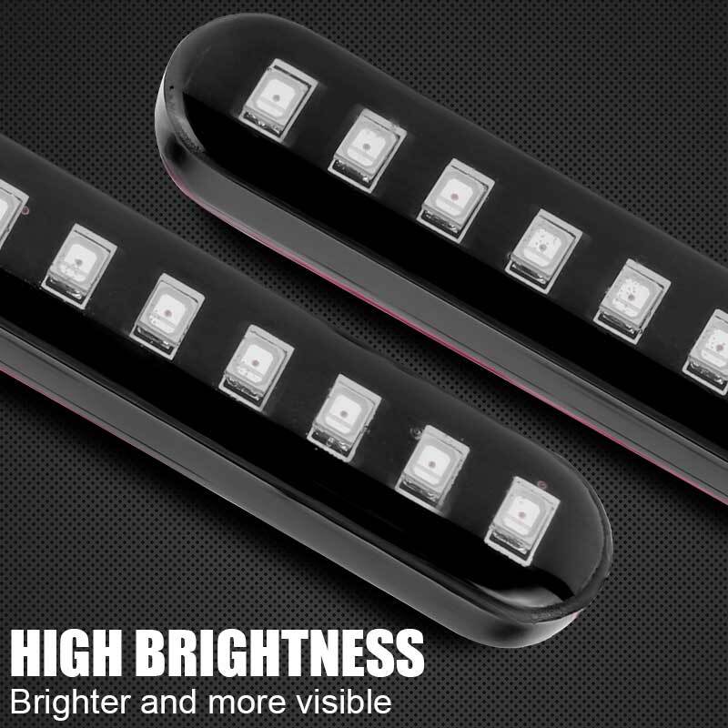2X Sequential Motorcycle LED Light Turn Signal Indicator Strip Amber Waterproof