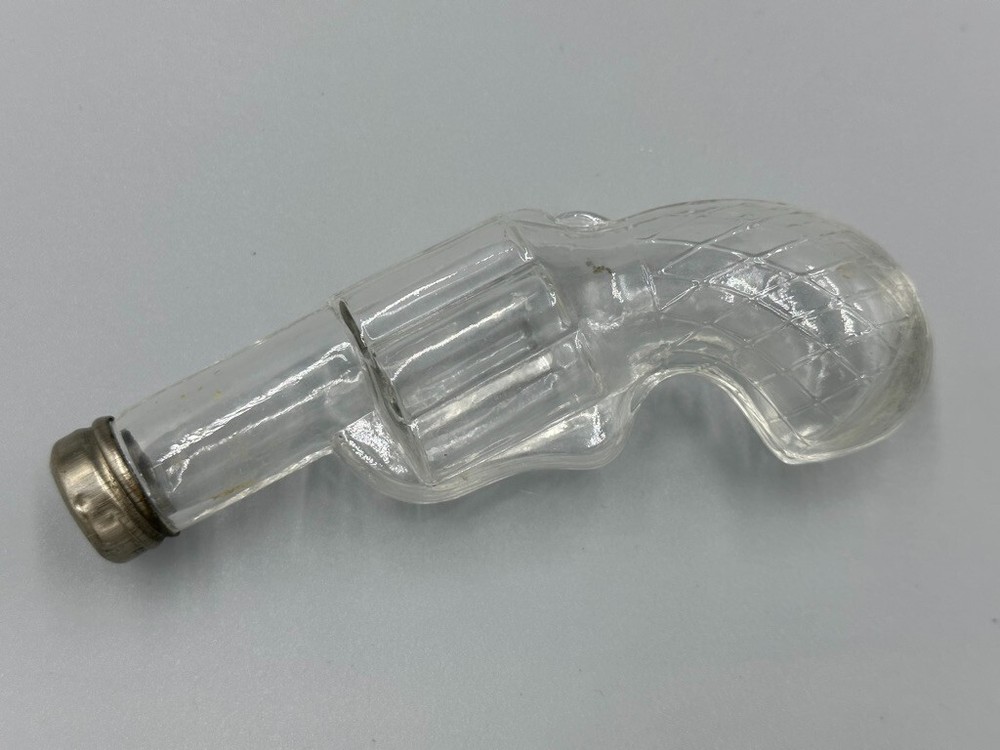 Antique GUN Small REVOLVER #2 Figural Glass CANDY CONTAINER A&E 252