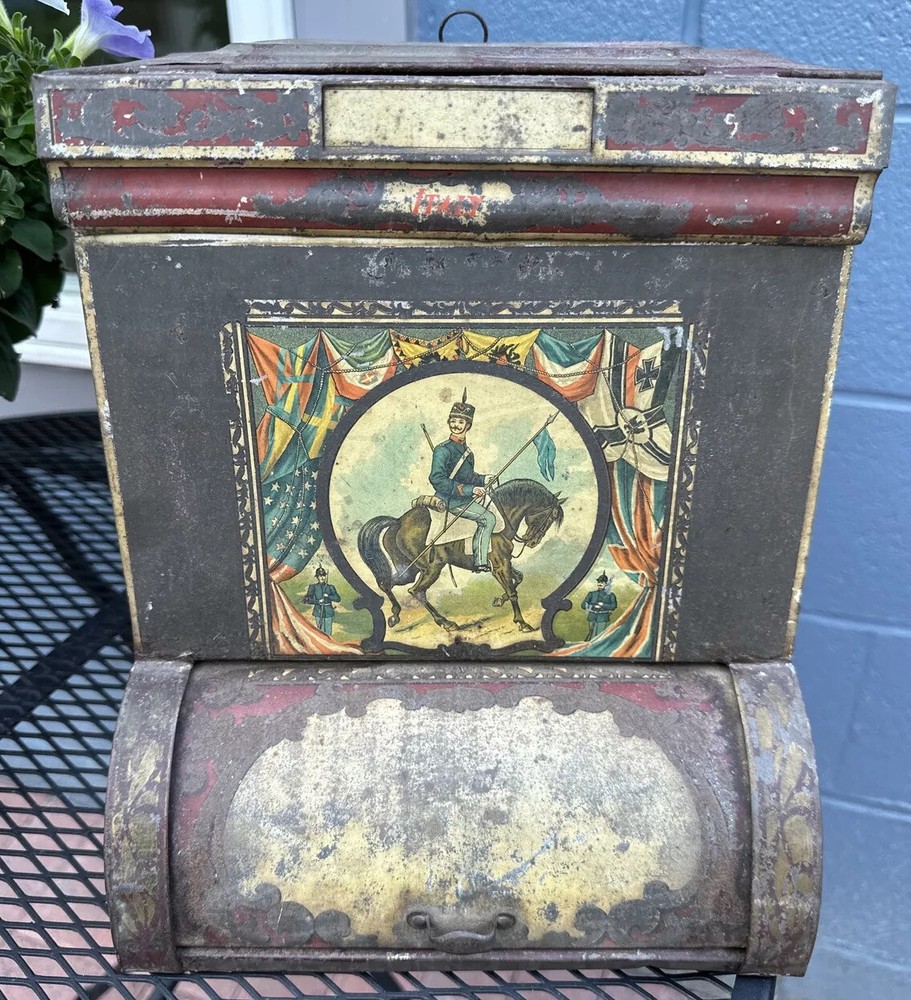 Antique Tin Toleware Store Display Spice Container Italy