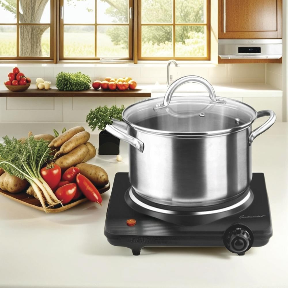 NEW IN BOX Continental Single Concealed Burner 1000 Watts Adjust Temp