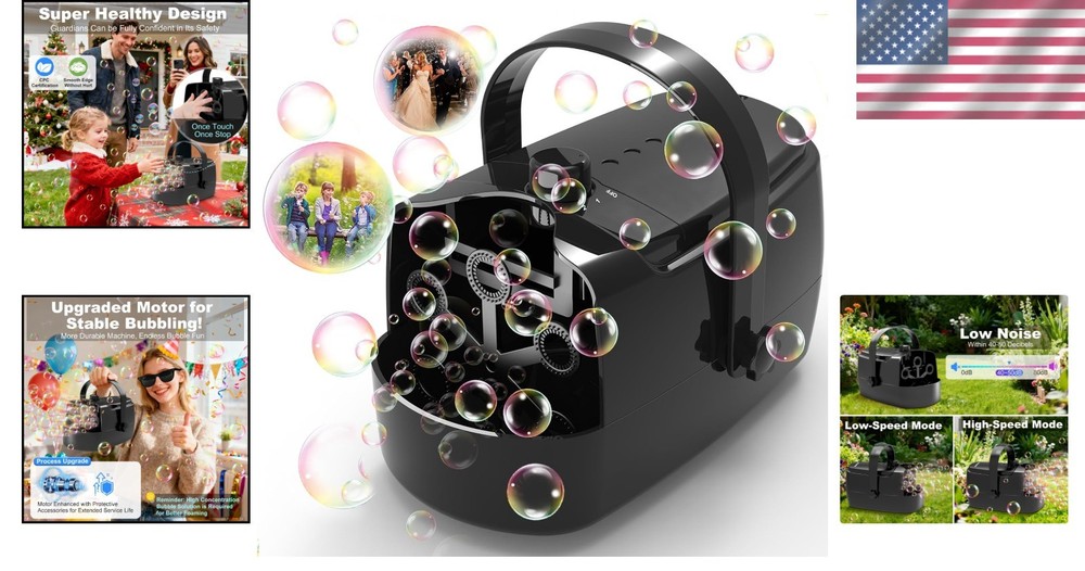 Bubble Machine 320ml Solution Continuous Use Kids Party