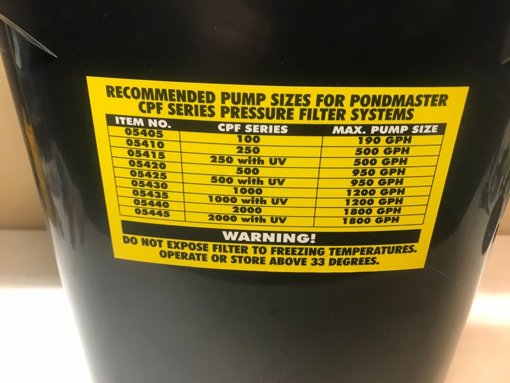 PondMaster Pressurized Filter System CPF 2000