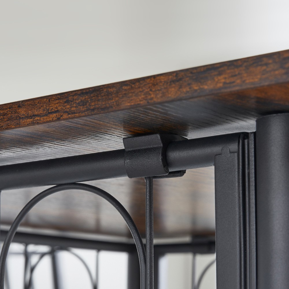Antique Square Dining Table Metal Wood Kitchen Table Sturdy Scratch Resistant