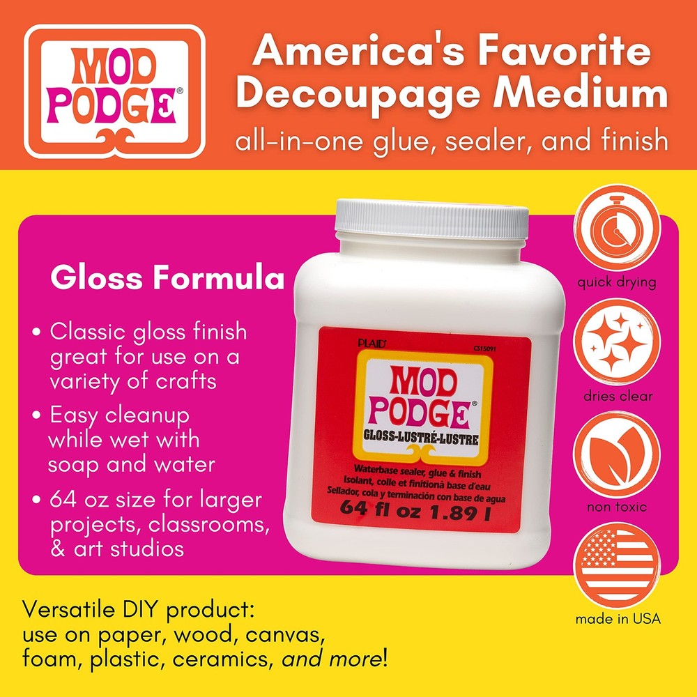 Gloss Sealer, Glue & Finish: All-in-Craft Solution- Quick Dry, Easy Clean, fo...
