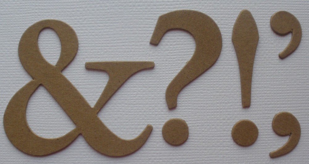 ELEGANT PUNCTUATIONS - Set Raw Bare Chipboard Die Cuts