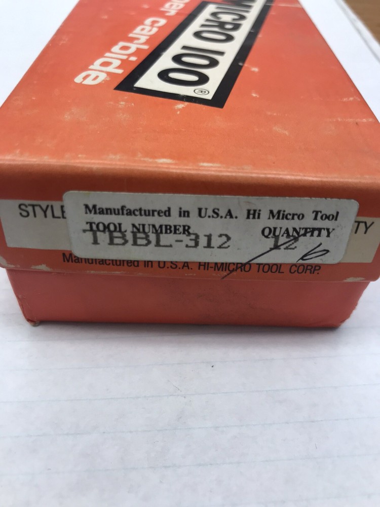 1 Pc. TBBL-312 MICRO 100 C.T. BORING BAR. (loc E17)