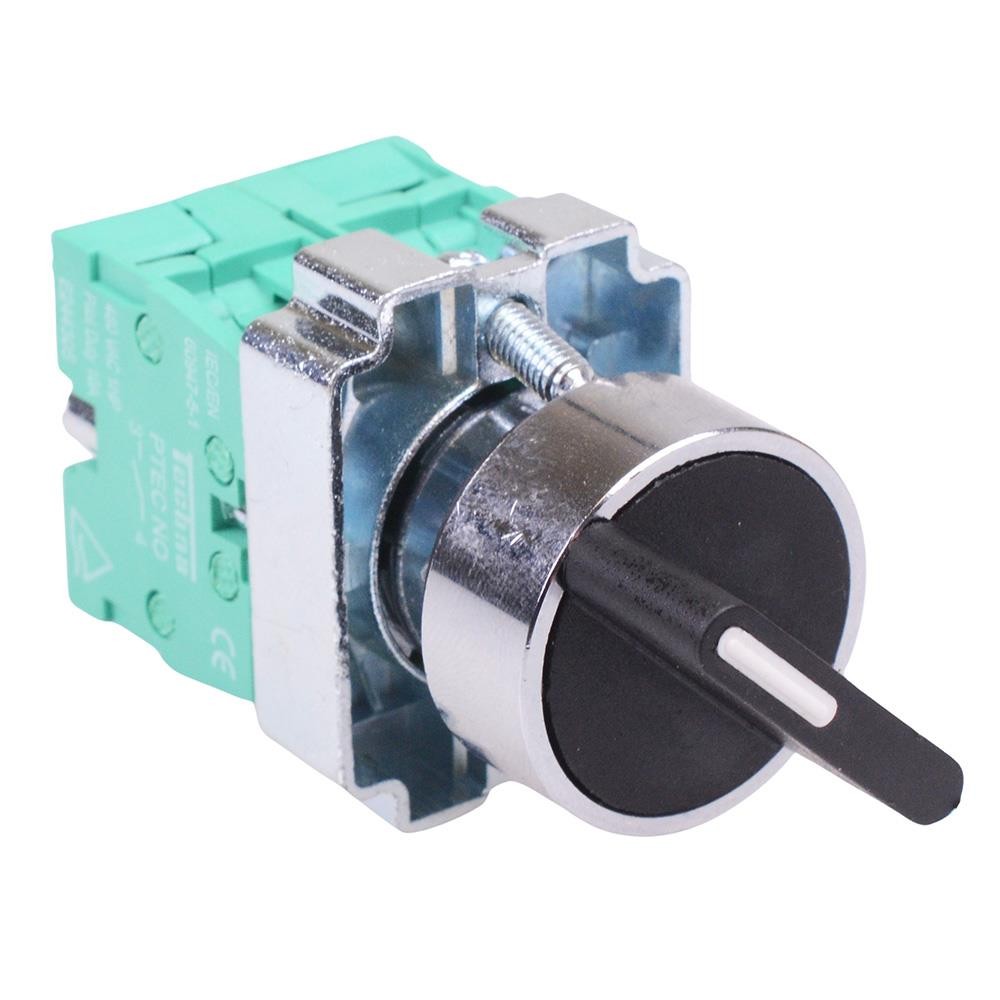 Techna PtecMetSN3F 3 Position Metal Selector Switch 10A 2NO