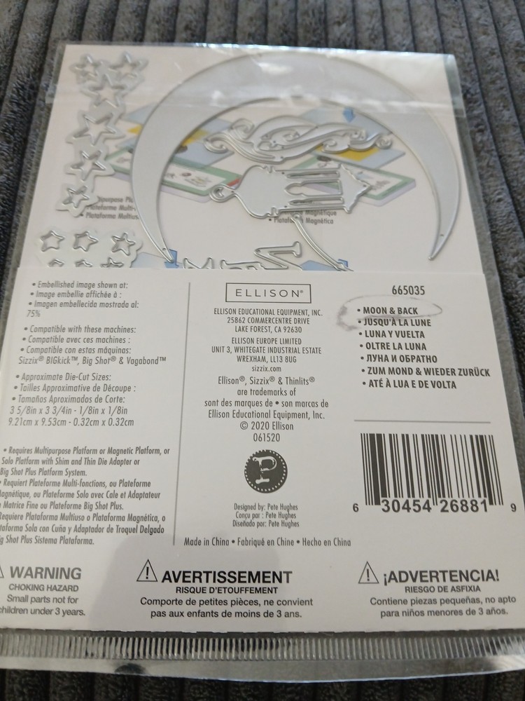 Sizxix Moon & Back Die Set New