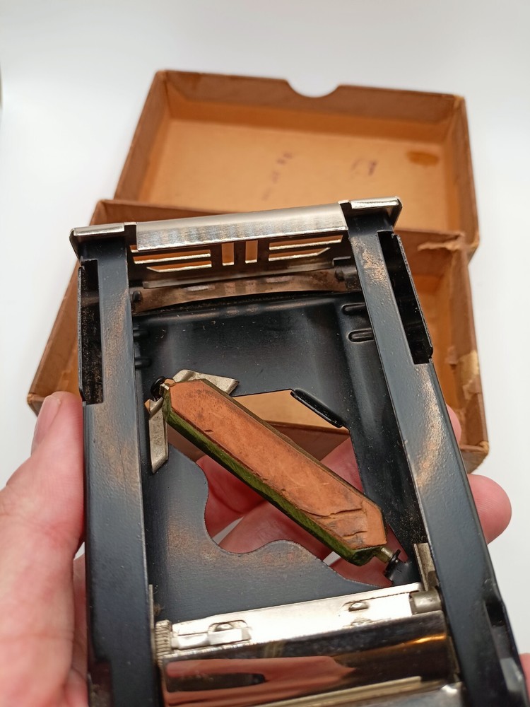 Vintage Soviet Russian Barber Razor Blade Sharpener Machine Tool Box