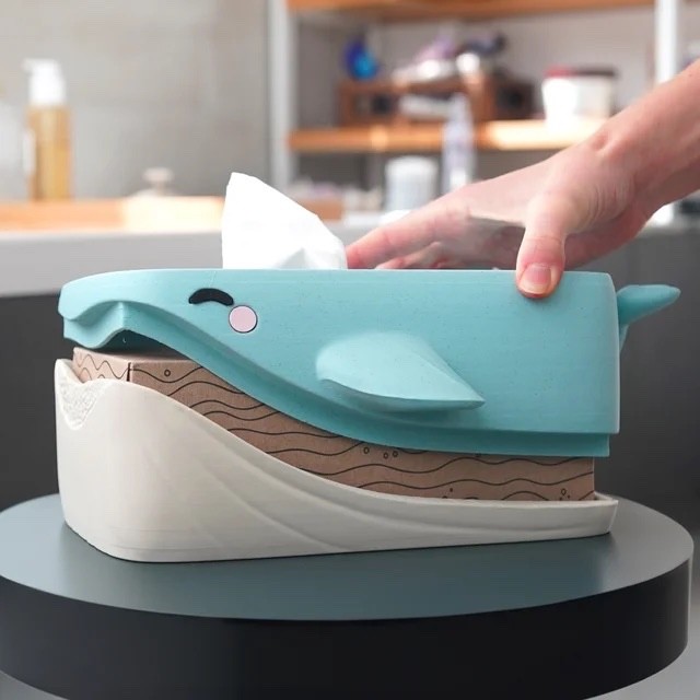 Bubbles the Whale Tissue Box Cover – Ocean Decor