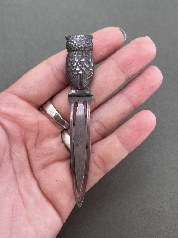 Vintage Owl Silver Bookmark