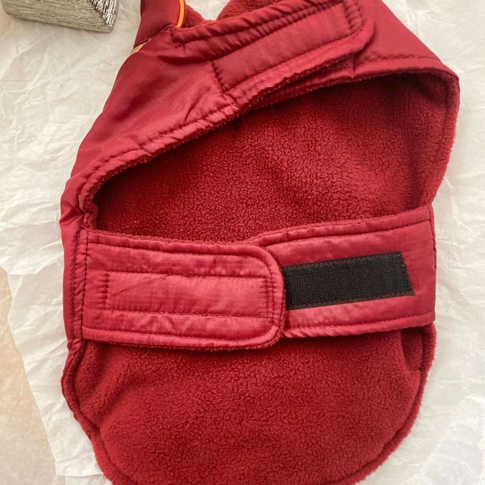 Red Dog Jacket with Bone Pattern