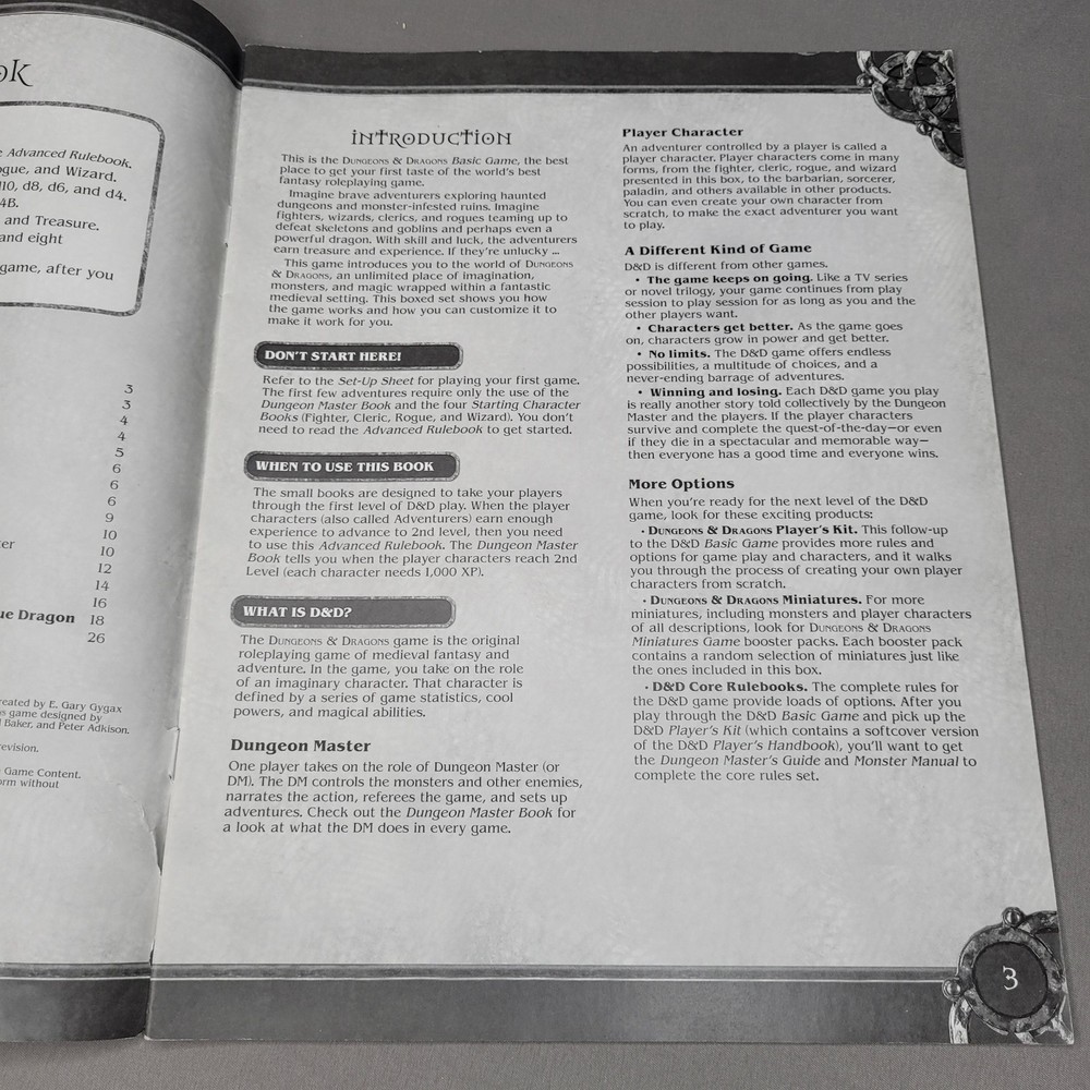 Dungeons And Dragons Basic Game Advanced Rulebook Rule Book Replacement 2006 D&D