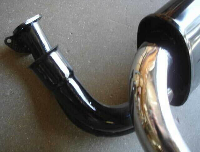 VW TYPE 1 2 EMPI SINGLE TIP BLACK GT EXHAUST MUFFLER / HEADER BUG BUS GHIA