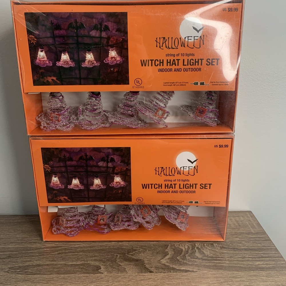 Halloween String Lights 20 Witch Hat Light Set Indoor Outdoor 2004