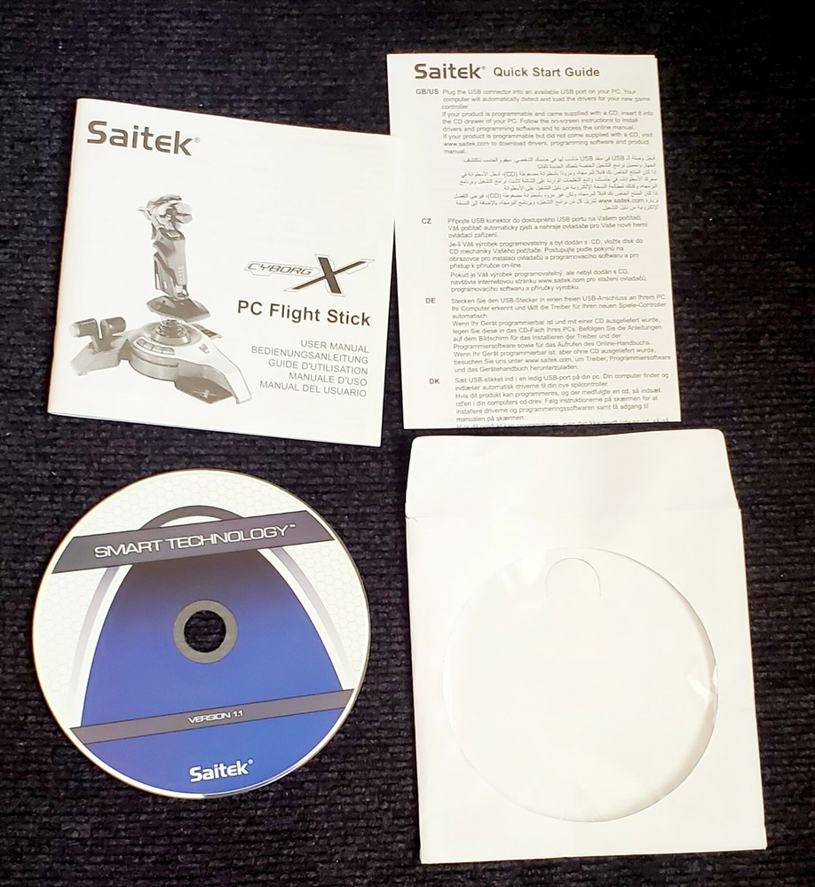 Saitek Cyborg X PC Stick Installation CD CD-ROM Software Disc w Manual, Guide