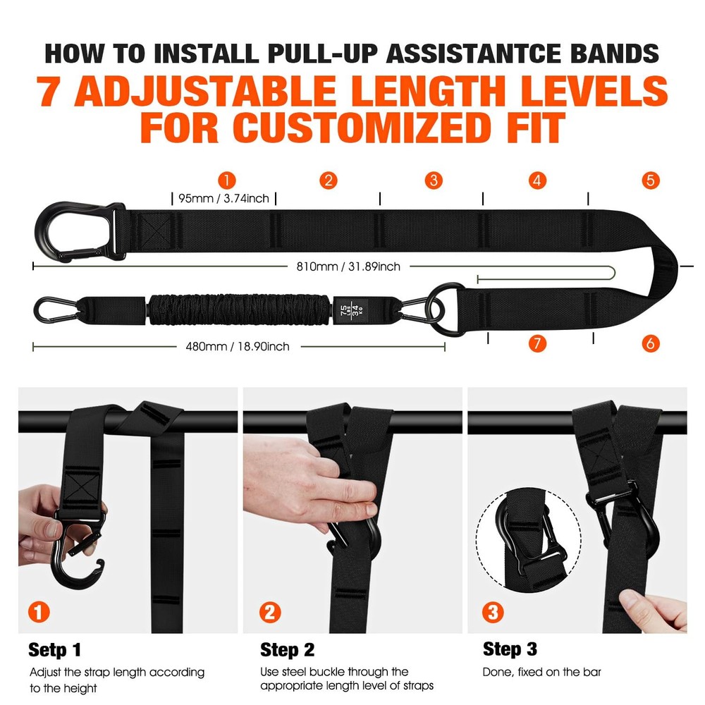 KUTIZE Pull Up Assistance Bands,Resistance Bands,Adjustable and Replaceable P...
