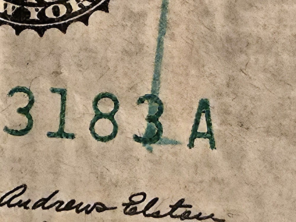 Printing Error 1969 $20 Bill Green Line On Front Error