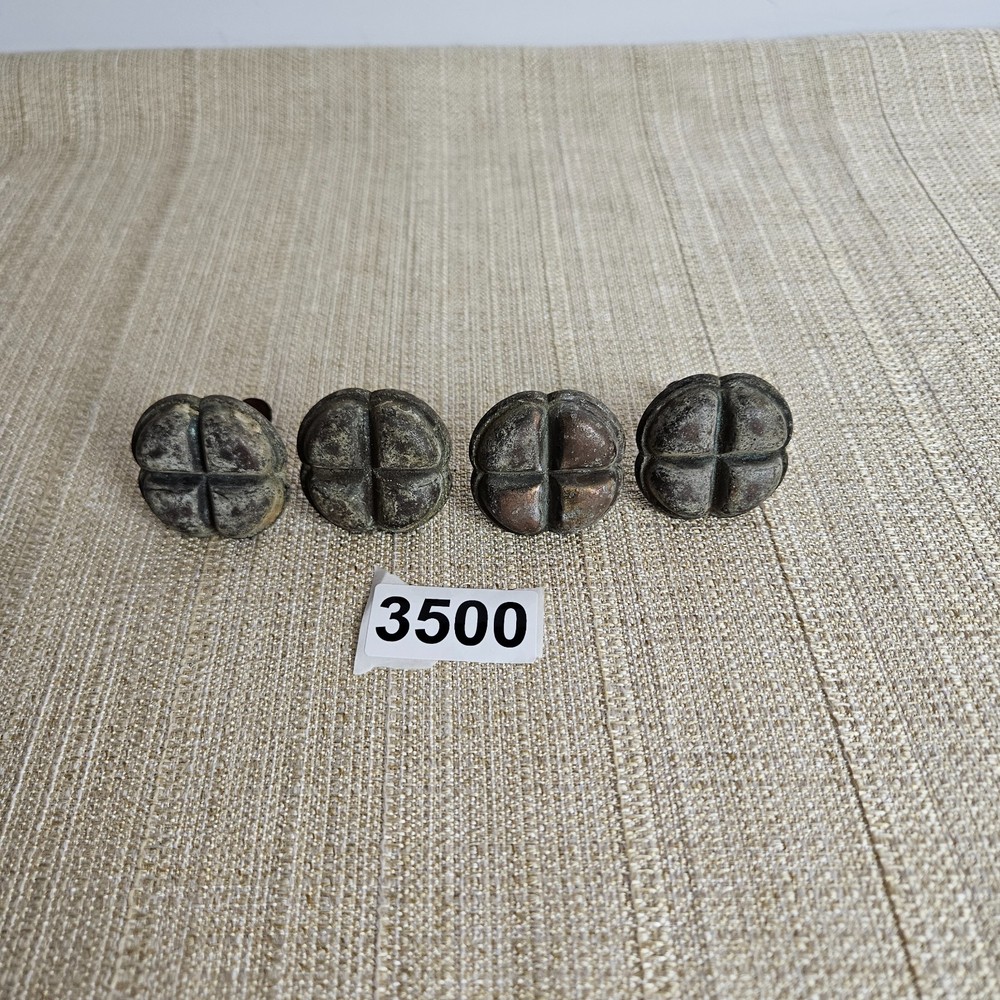 Unique Drawer Knobs Set 4 Antique Style Clover Patina Cast Metal Cabinet Pulls