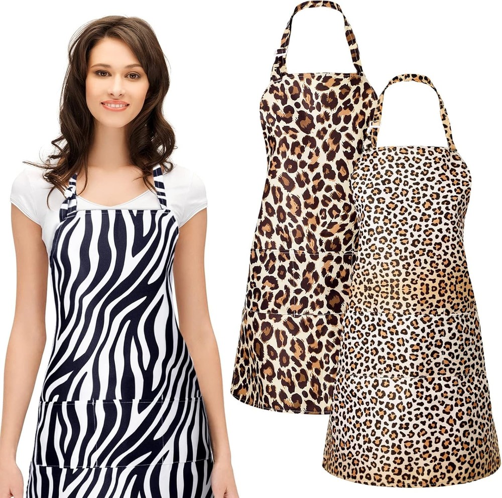 Leopard Print Cosmetology Aprons Animal Leopard Zebra Print