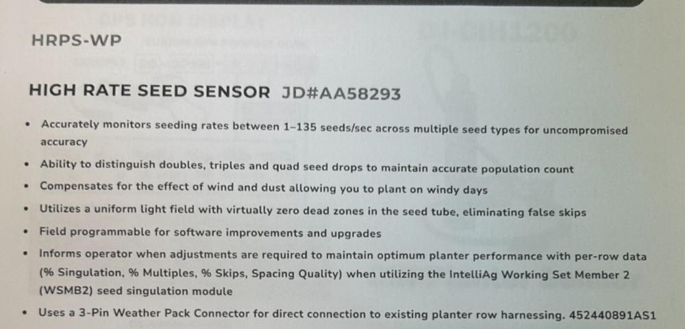 High Rate Population Sensor (Sensor-1 HRPS-WP 03998)