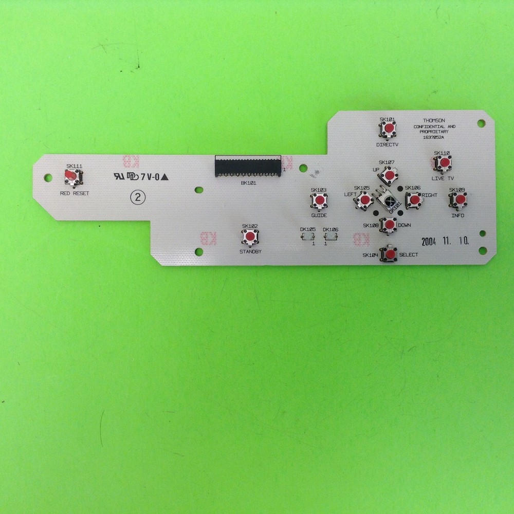Directv DVR R10 Cable Box Button Control Board IR Sensor Button Board 1637052A