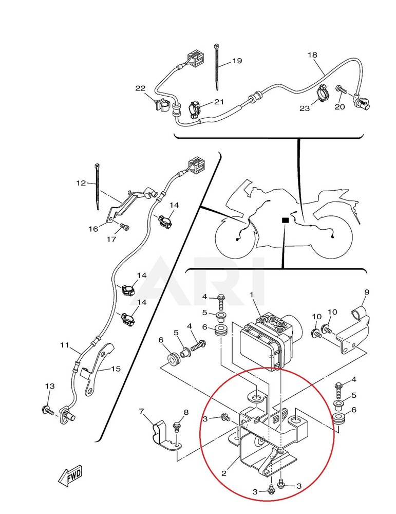 ABS Pump / Modulator "SUPPORT BRACKET" / Holder 17-21 YZF-R3 YZFR3