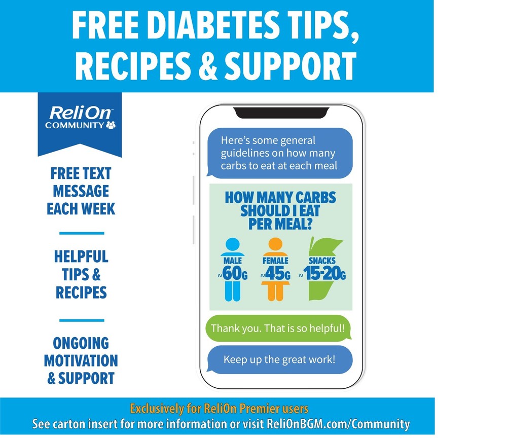 NEW ReliOn Premier Blood Glucose Test Strips, 100 Count