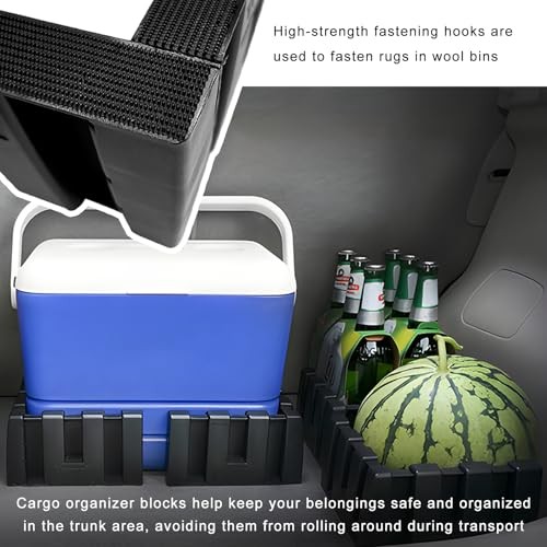4PCS Multipurpose Cargo Organizer Blocks, Plastic Car Trunk Storage Organizer