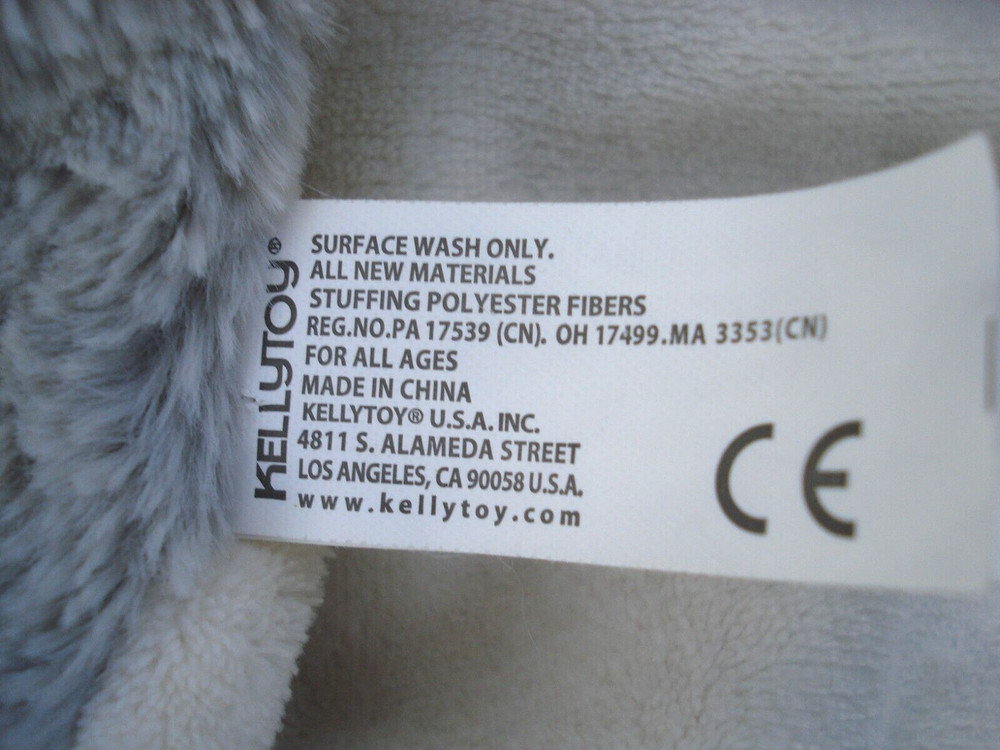 Kellytoy Gray Elephant Security Blanket Rattle NEW
