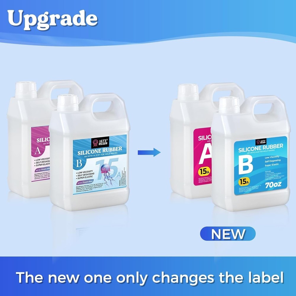 Liquid Silicone Mold Making Kit 140oz Clear Rubber for DIY Projects