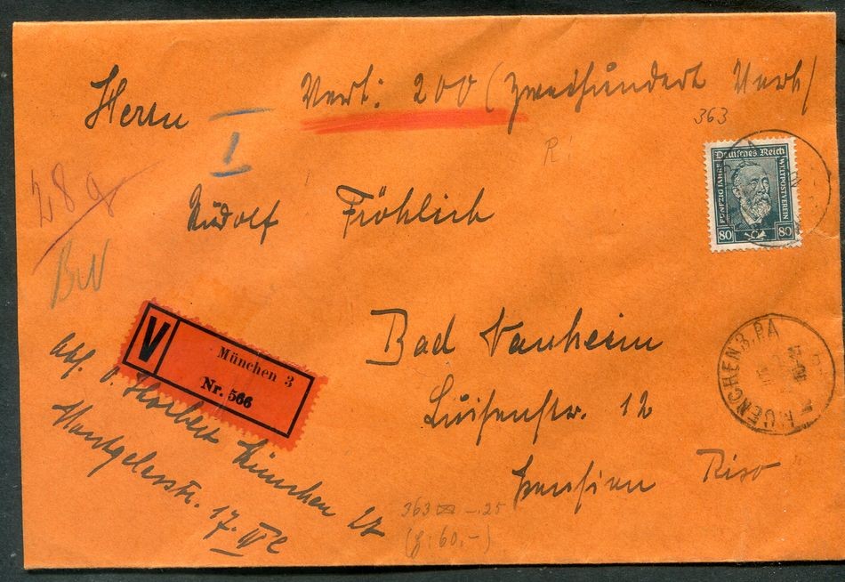 DR-Dienst 363 As EF On Letter Value Mail (GA0424)