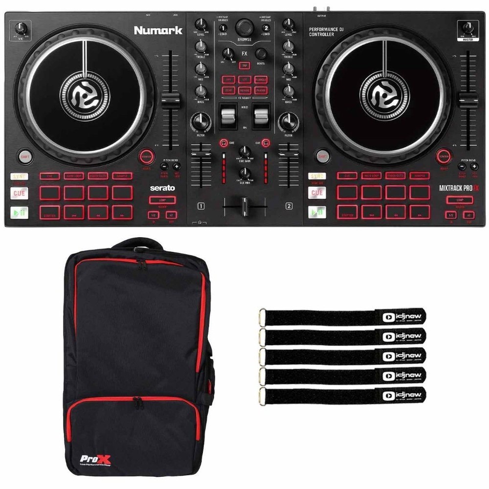 Numark Mixtrack Pro FX 2-Deck Starter Portable DJ Controller with Backpack