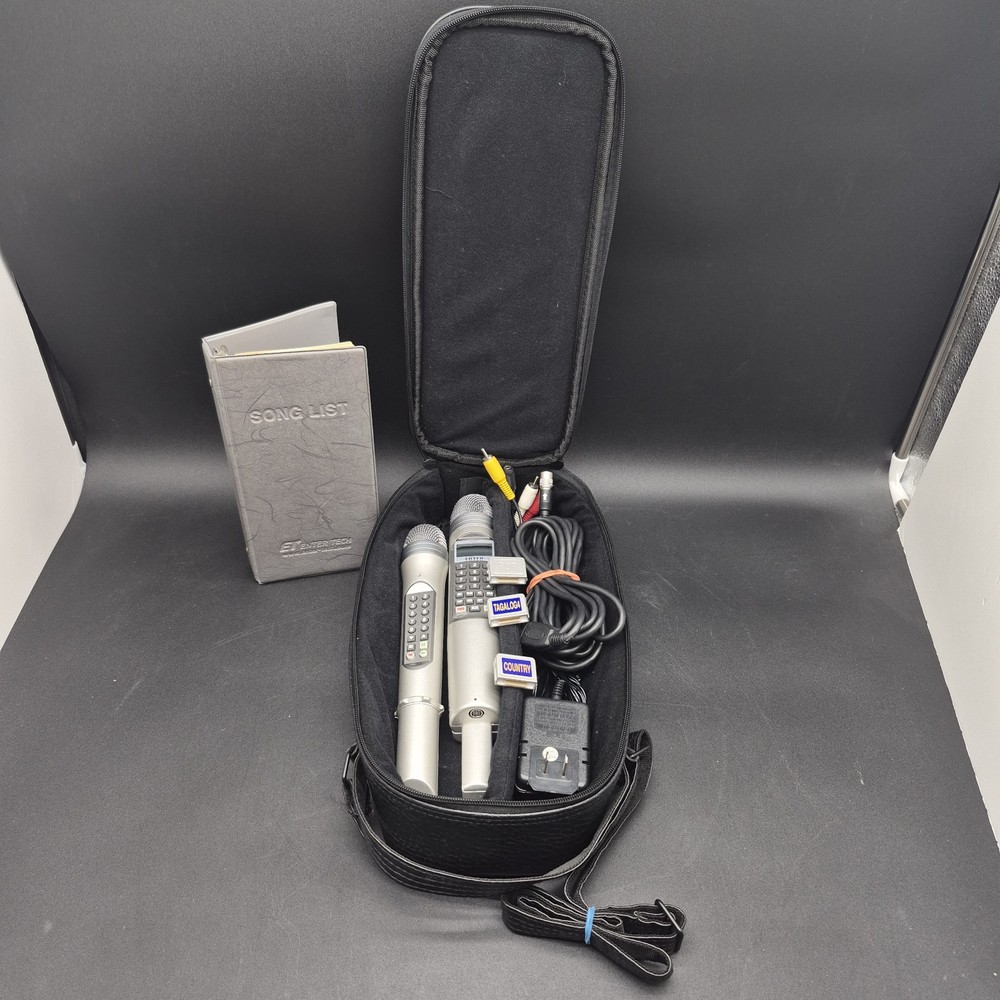 Magic Sing II Enter-Tech Karaoke Microphone System w/ 2 Mics + Songs Tested