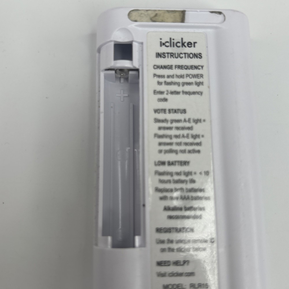 iClicker Plus RLR15 White Wireless Classroom Response System Remote Control