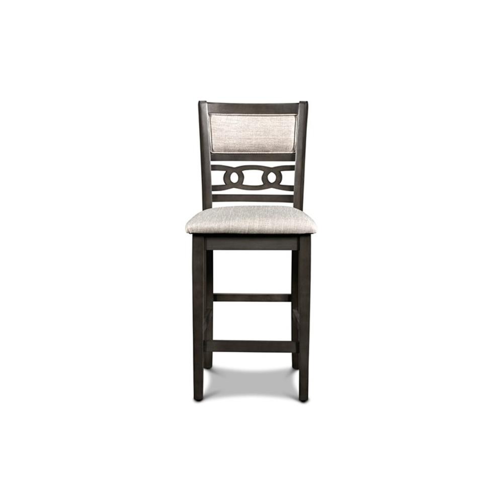 Pemberly Row Solid Wood Counter Drop Leaf Table W / 2 Chairs in Gray