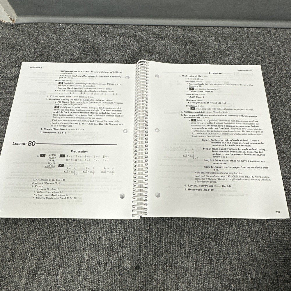ABeka Homeschool Arithmetic 4 Curriculum / Lesson Plans 4th edition + Work Text