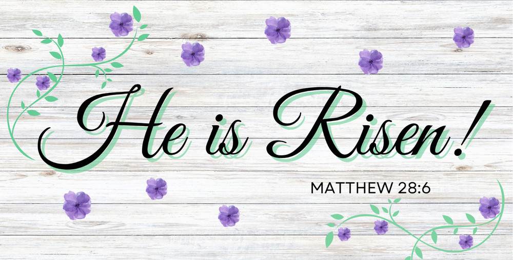 He is Risen Easter Floral Deco Mesh Wreath